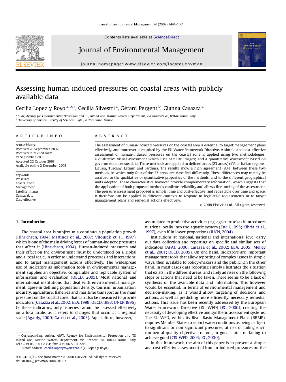 Assessing human-induced pressures on coastal areas with publicly available data