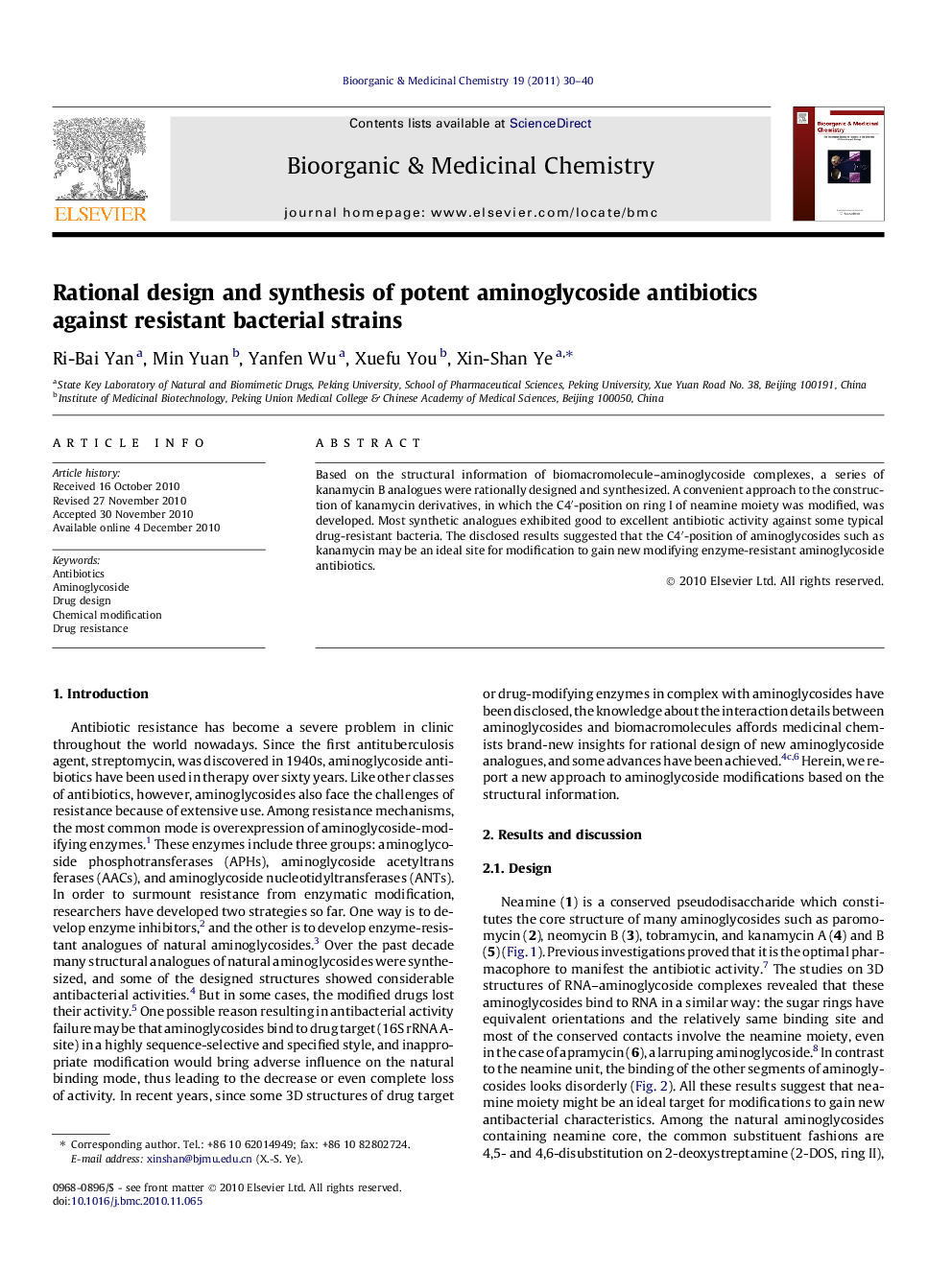 Rational design and synthesis of potent aminoglycoside antibiotics against resistant bacterial strains