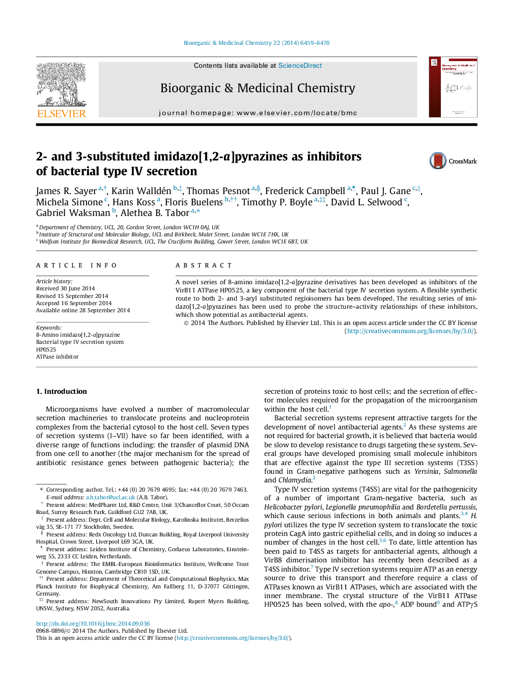 2- and 3-substituted imidazo[1,2-a]pyrazines as inhibitors of bacterial type IV secretion