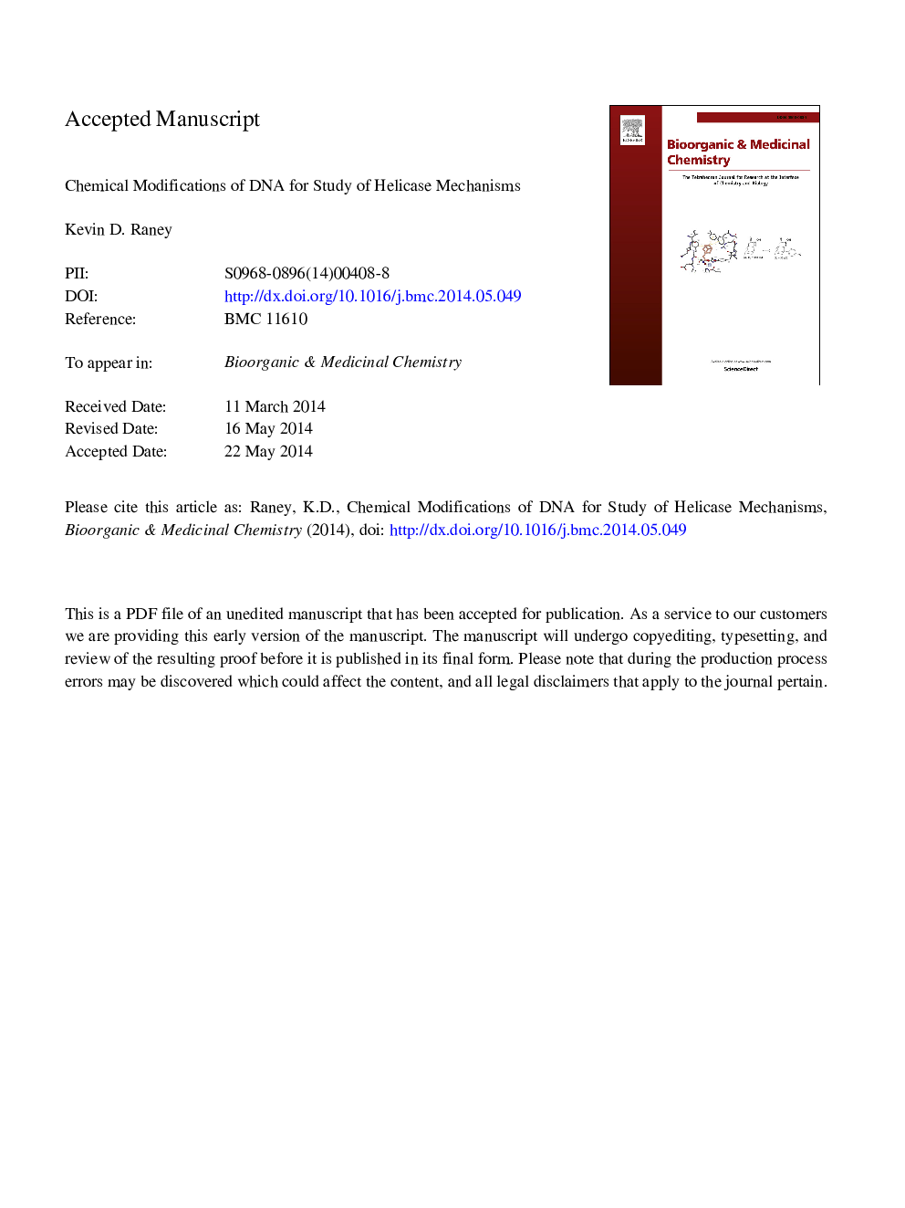 Chemical modifications of DNA for study of helicase mechanisms