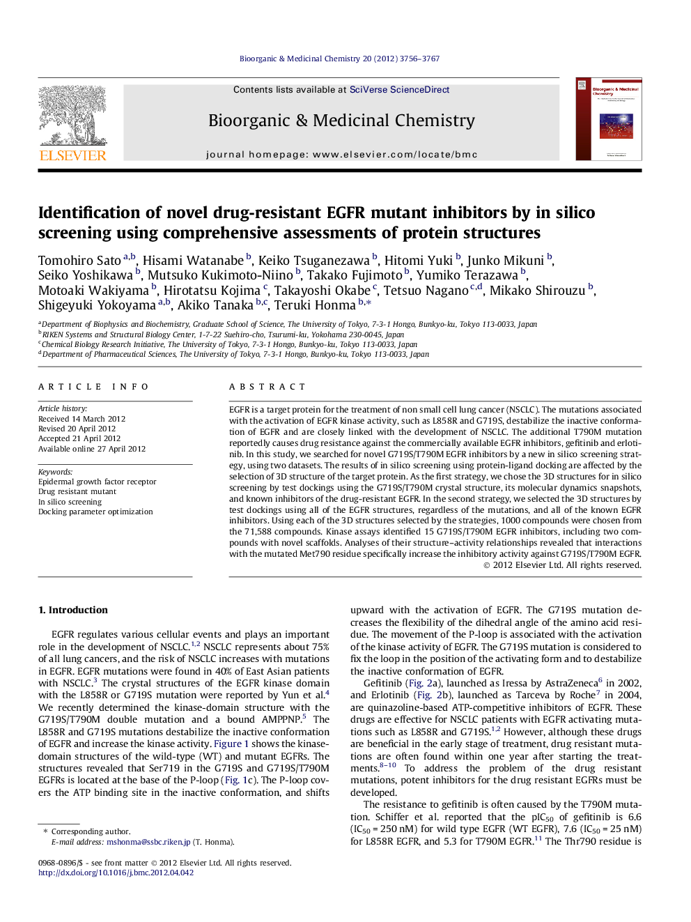 Identification of novel drug-resistant EGFR mutant inhibitors by in silico screening using comprehensive assessments of protein structures