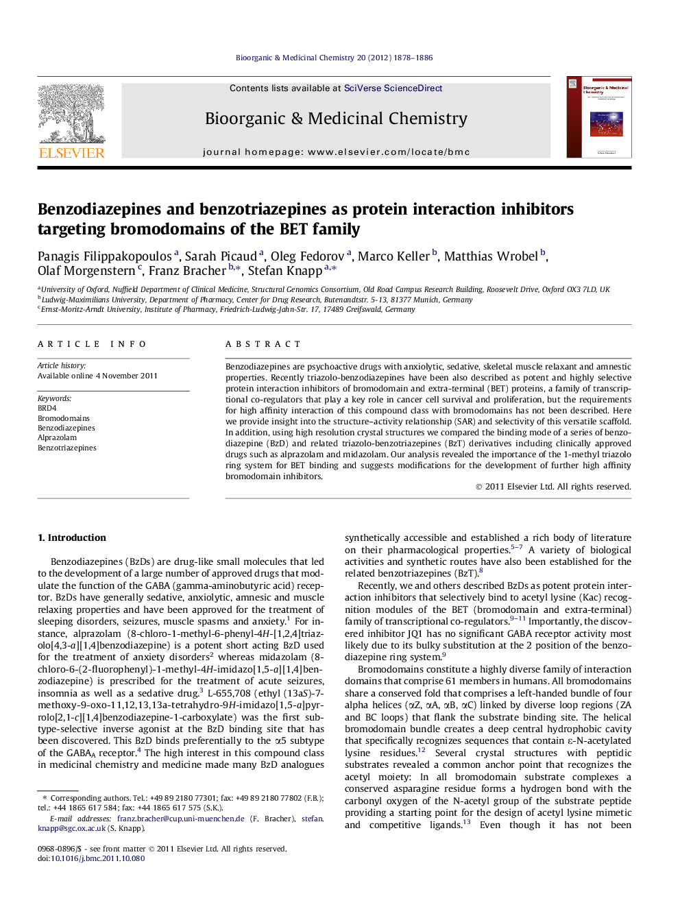 Benzodiazepines and benzotriazepines as protein interaction inhibitors targeting bromodomains of the BET family