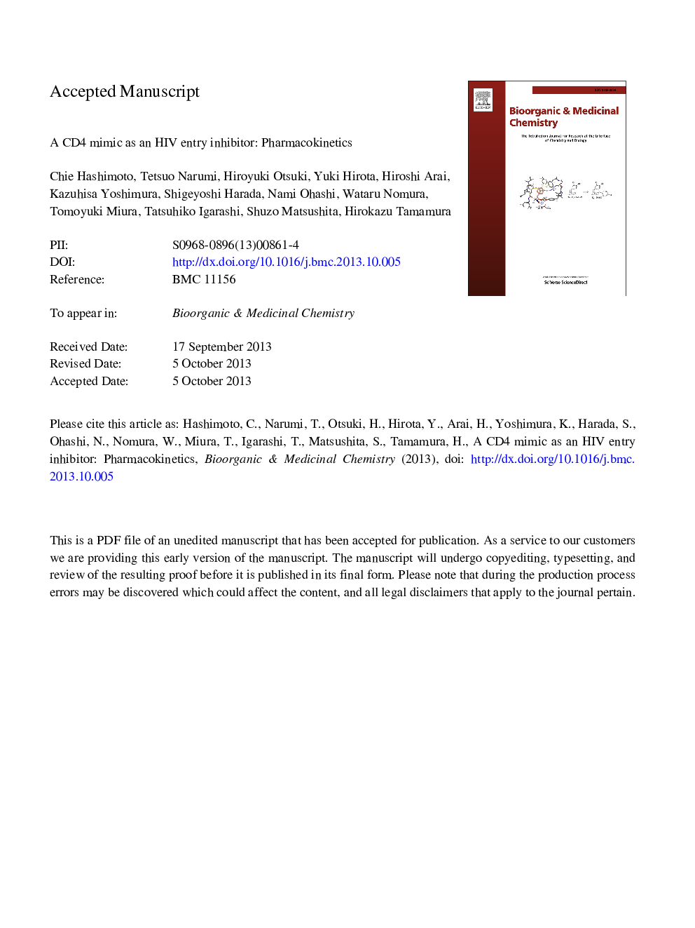 A CD4 mimic as an HIV entry inhibitor: Pharmacokinetics