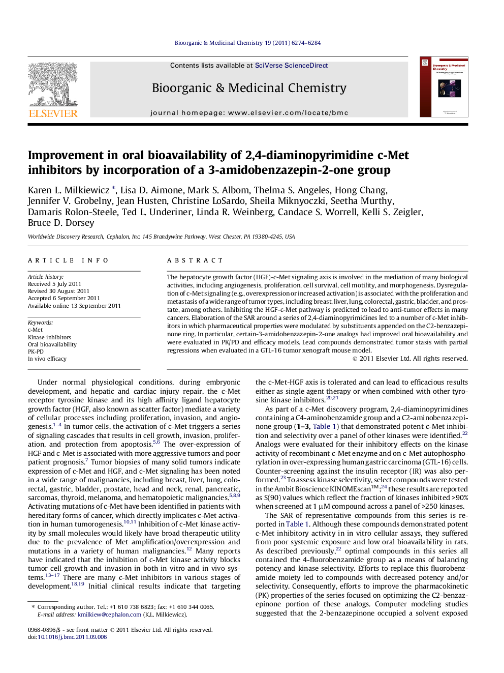 Improvement in oral bioavailability of 2,4-diaminopyrimidine c-Met inhibitors by incorporation of a 3-amidobenzazepin-2-one group