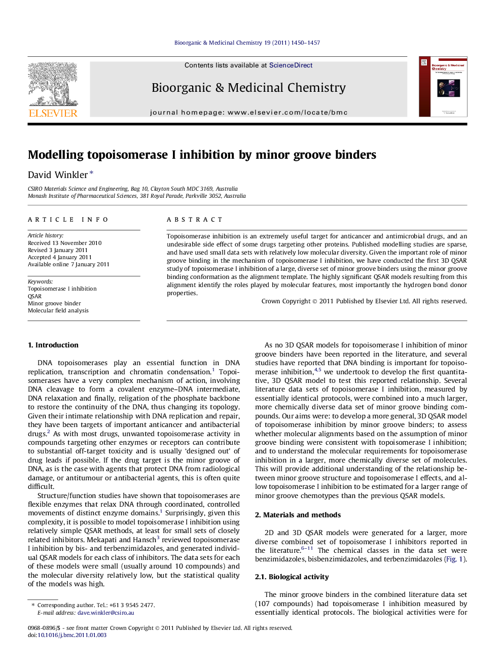 Modelling topoisomerase I inhibition by minor groove binders