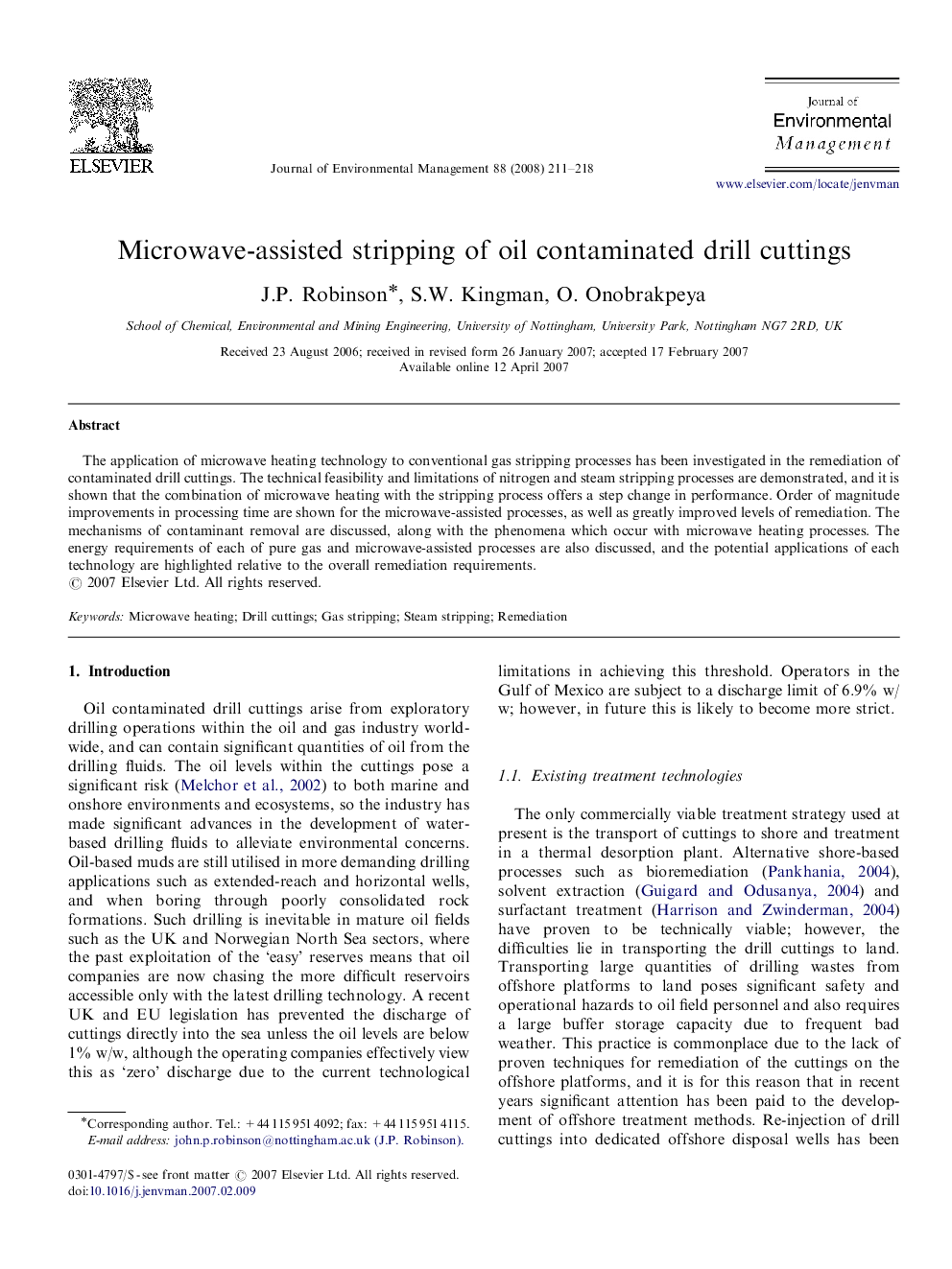 Microwave-assisted stripping of oil contaminated drill cuttings