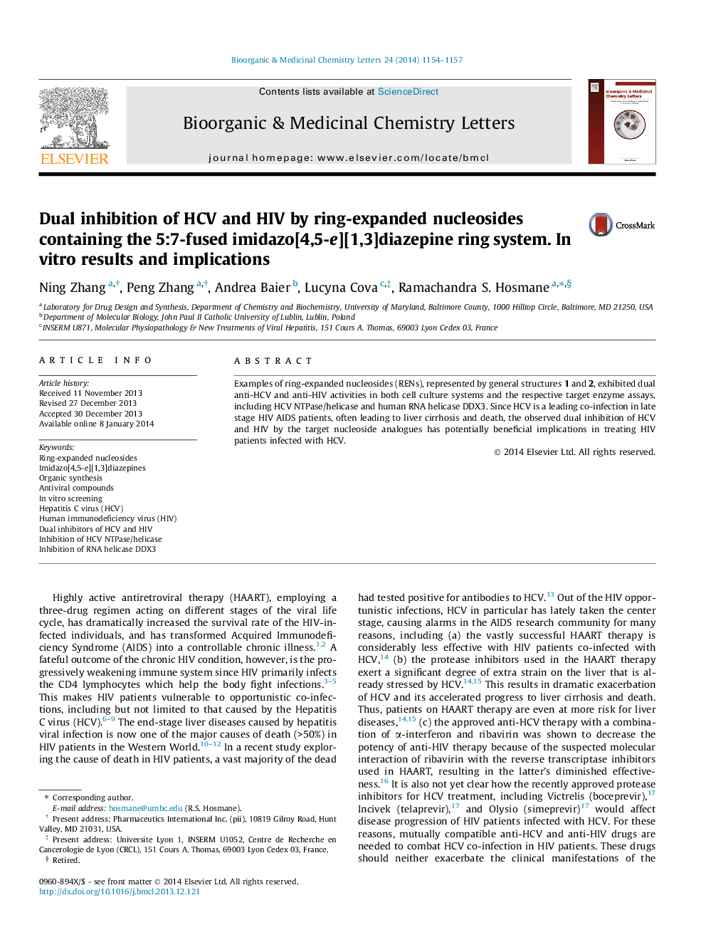 Dual inhibition of HCV and HIV by ring-expanded nucleosides containing the 5:7-fused imidazo[4,5-e][1,3]diazepine ring system. In vitro results and implications