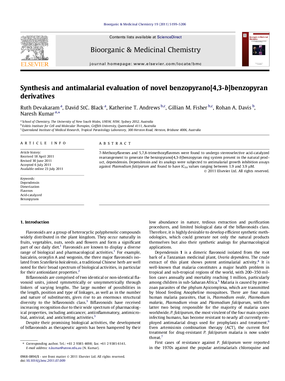 Synthesis and antimalarial evaluation of novel benzopyrano[4,3-b]benzopyran derivatives