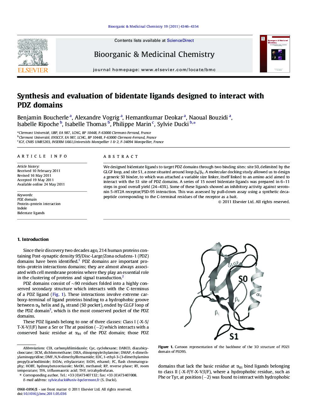 Synthesis and evaluation of bidentate ligands designed to interact with PDZ domains