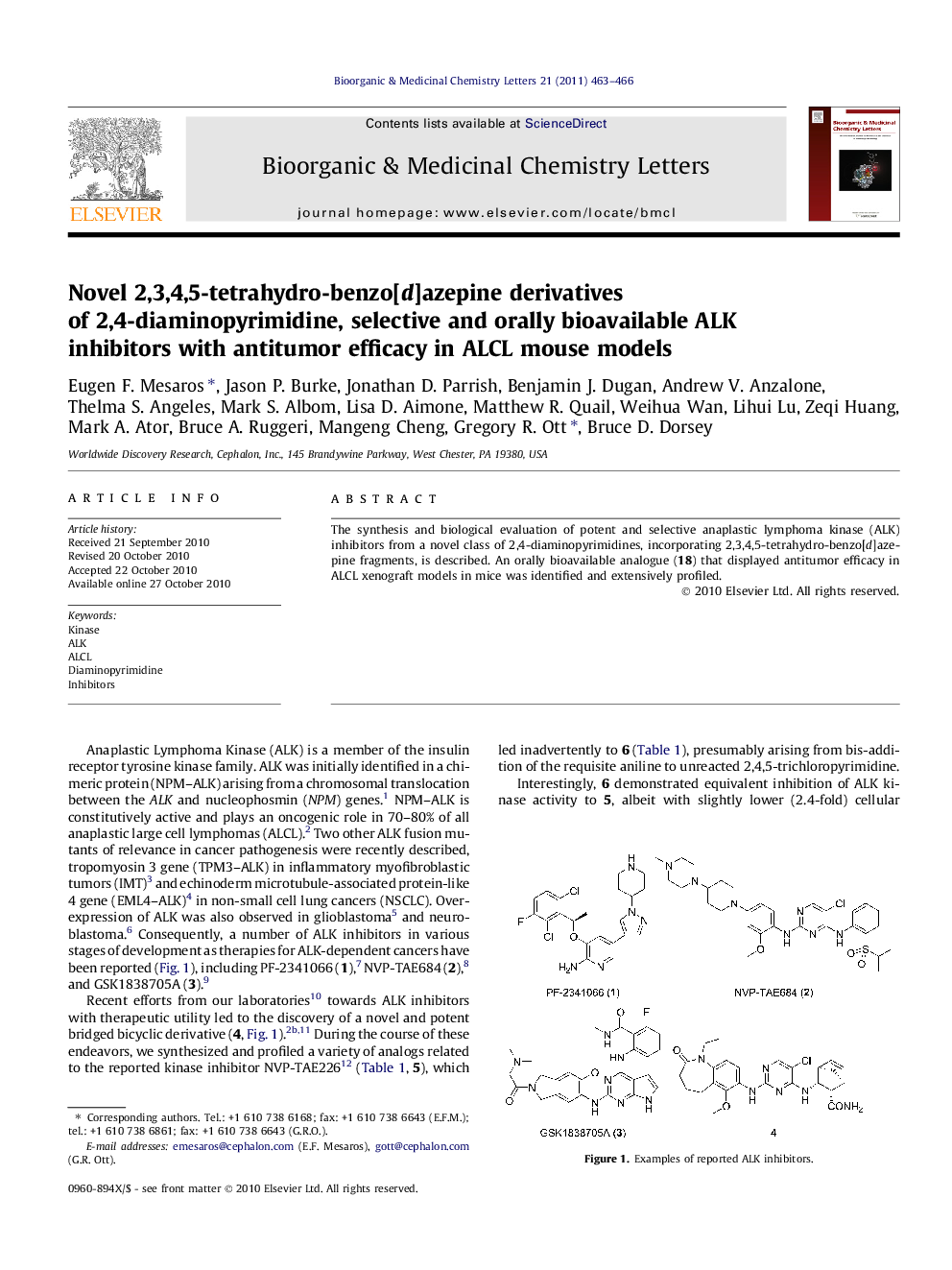 Novel 2,3,4,5-tetrahydro-benzo[d]azepine derivatives of 2,4-diaminopyrimidine, selective and orally bioavailable ALK inhibitors with antitumor efficacy in ALCL mouse models