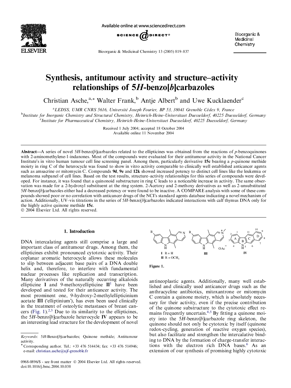 Synthesis, antitumour activity and structure-activity relationships of 5H-benzo[b]carbazoles