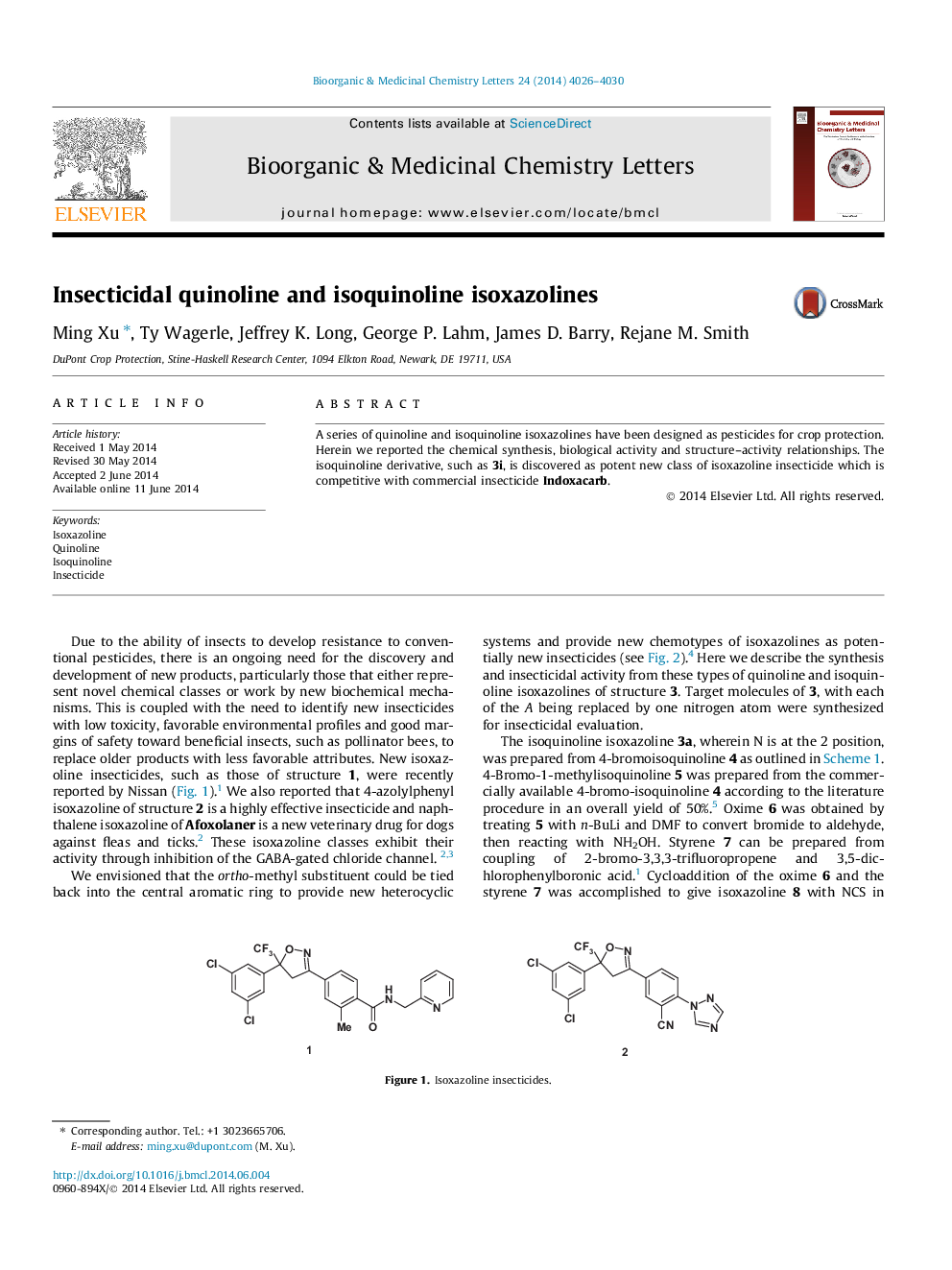 Insecticidal quinoline and isoquinoline isoxazolines