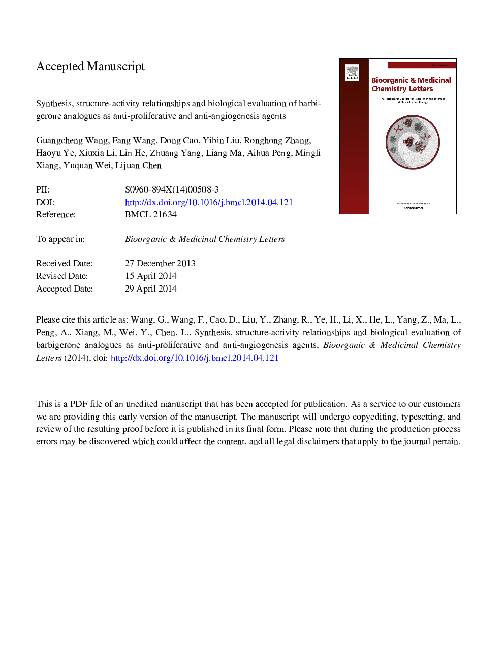 Synthesis, structure-activity relationships and biological evaluation of barbigerone analogues as anti-proliferative and anti-angiogenesis agents