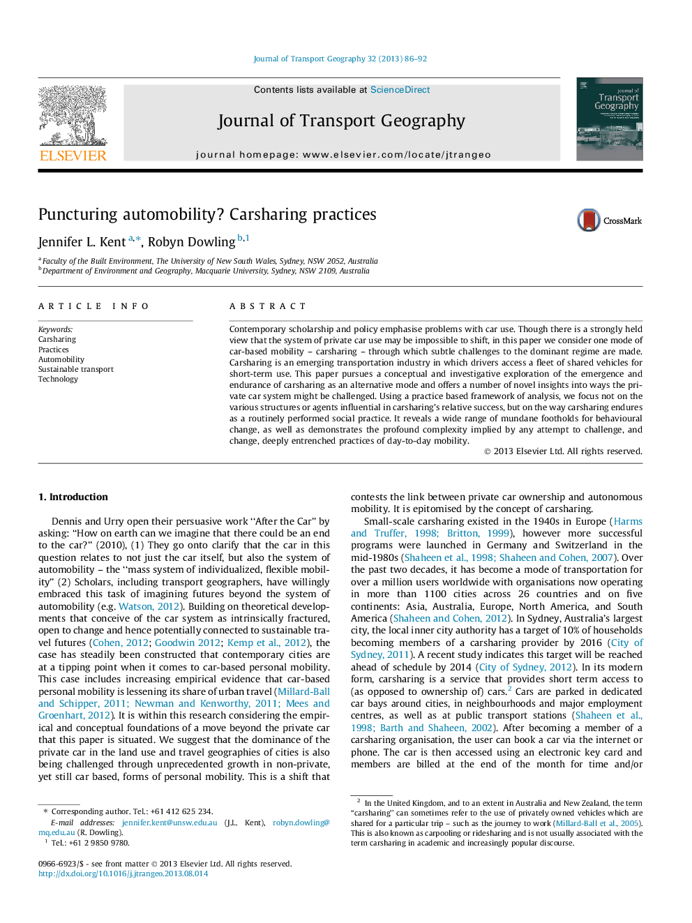 Puncturing automobility? Carsharing practices