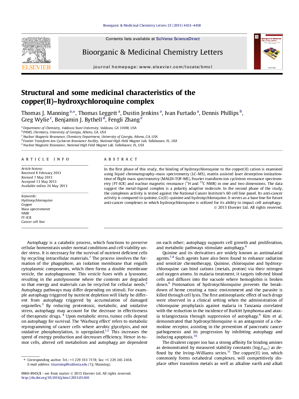 Structural and some medicinal characteristics of the copper(II)-hydroxychloroquine complex