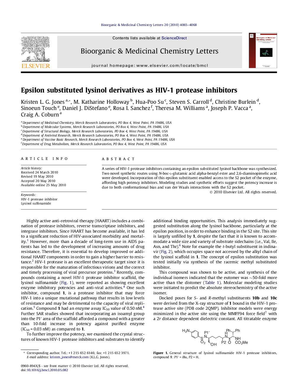 Epsilon substituted lysinol derivatives as HIV-1 protease inhibitors