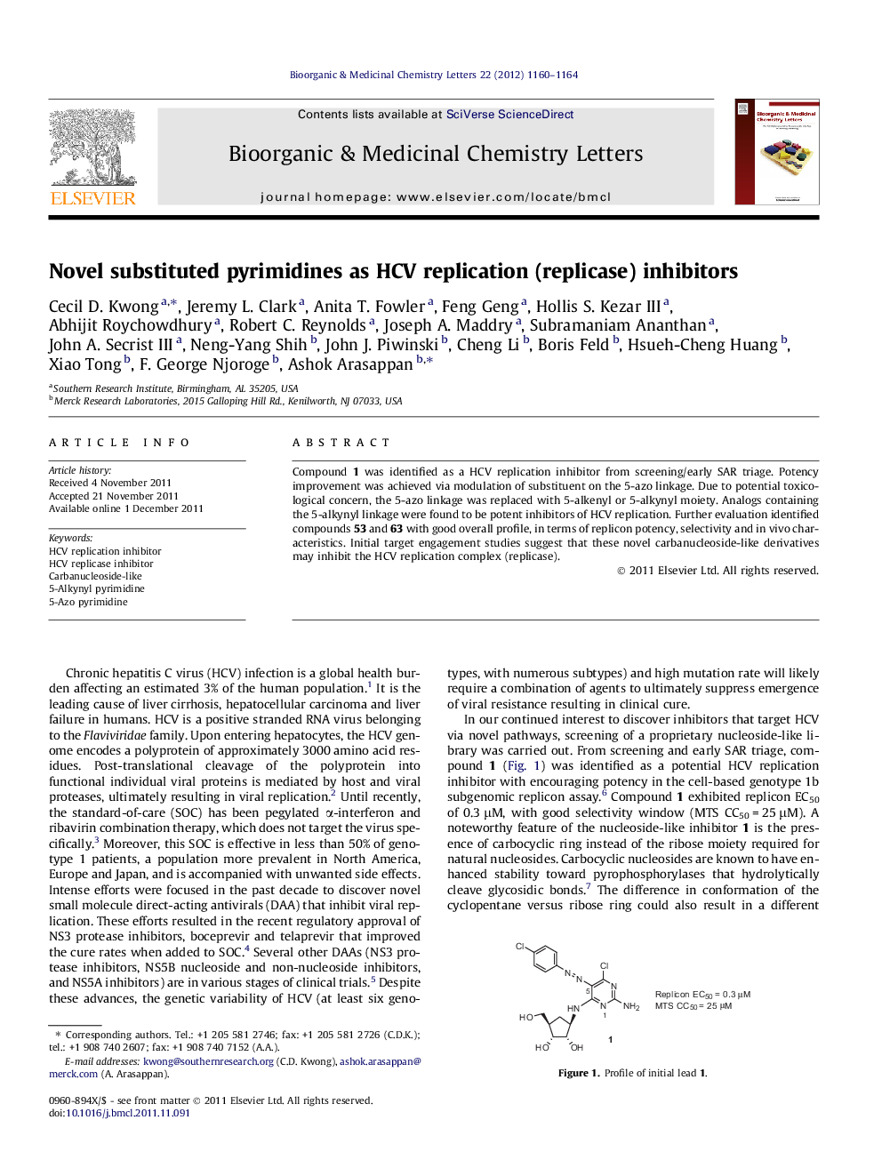 Novel substituted pyrimidines as HCV replication (replicase) inhibitors