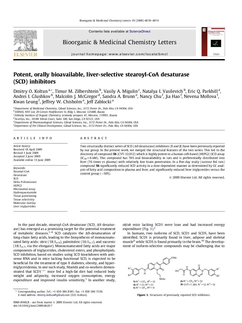 Potent, orally bioavailable, liver-selective stearoyl-CoA desaturase (SCD) inhibitors