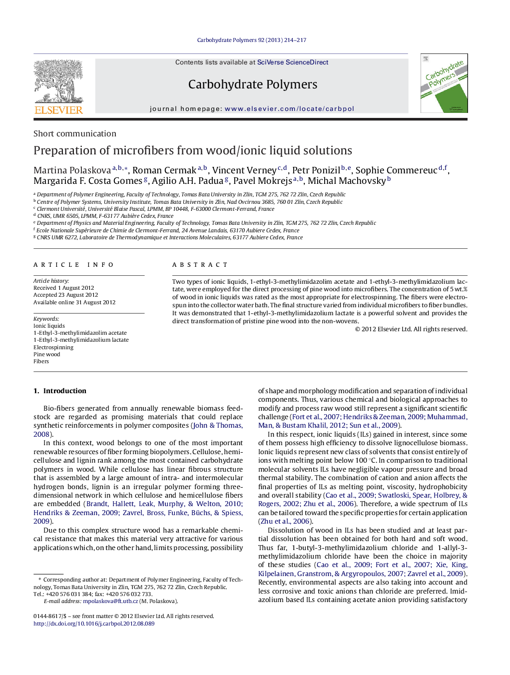 Preparation of microfibers from wood/ionic liquid solutions