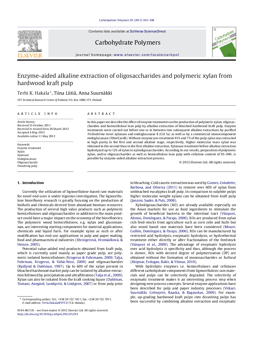 Enzyme-aided alkaline extraction of oligosaccharides and polymeric xylan from hardwood kraft pulp