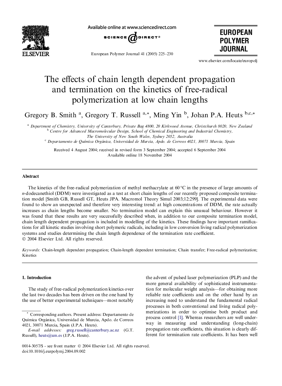 The effects of chain length dependent propagation and termination on the kinetics of free-radical polymerization at low chain lengths