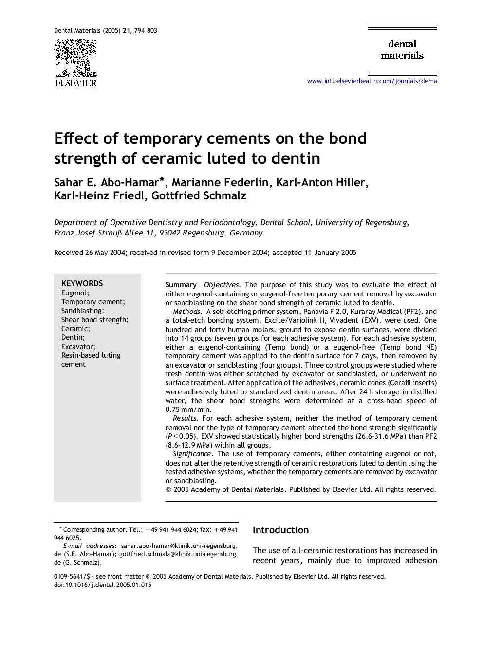 Effect of temporary cements on the bond strength of ceramic luted to dentin