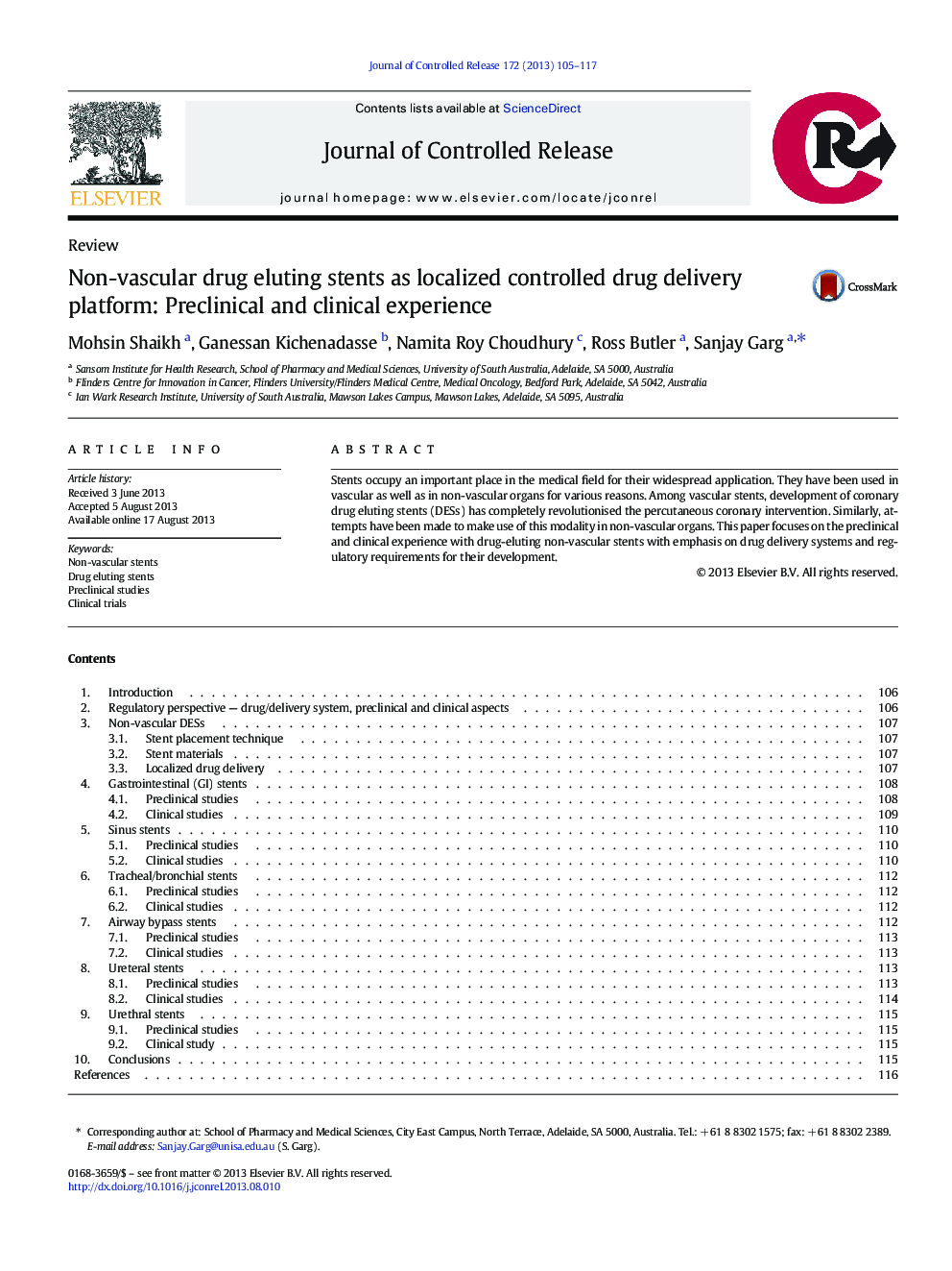 Non-vascular drug eluting stents as localized controlled drug delivery platform: Preclinical and clinical experience