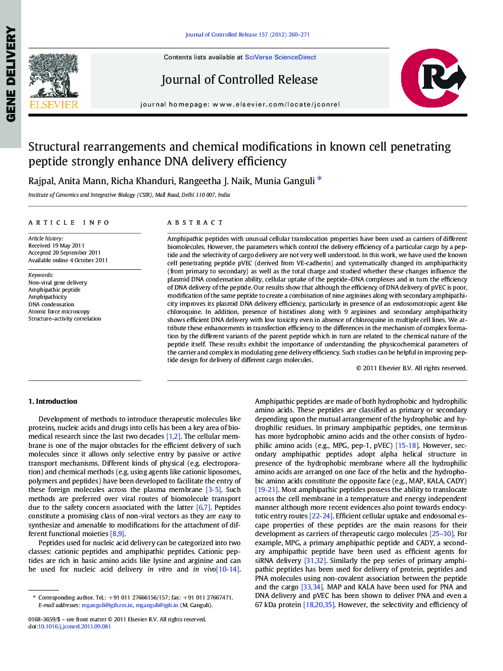 Structural rearrangements and chemical modifications in known cell penetrating peptide strongly enhance DNA delivery efficiency