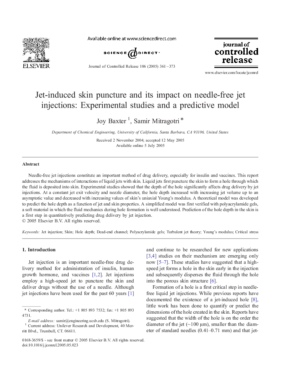 Jet-induced skin puncture and its impact on needle-free jet injections: Experimental studies and a predictive model