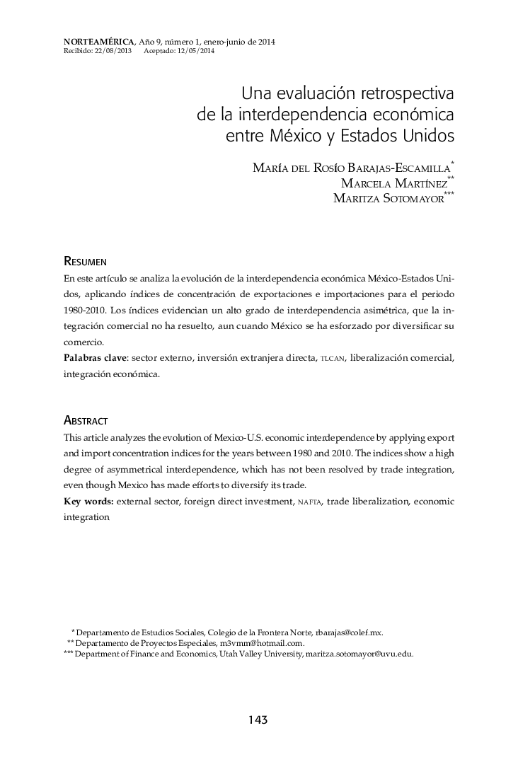 Una evaluación retrospectiva de la interdependencia económica entre México y Estados Unidos