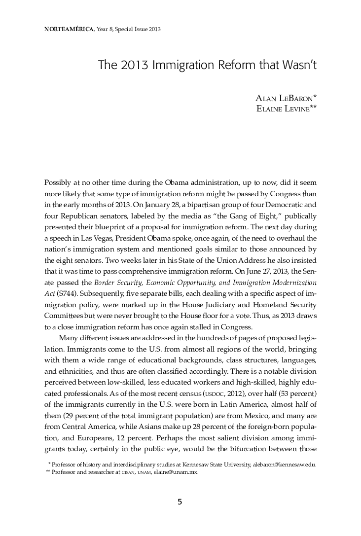 The 2013 Immigration Reform that Wasn't