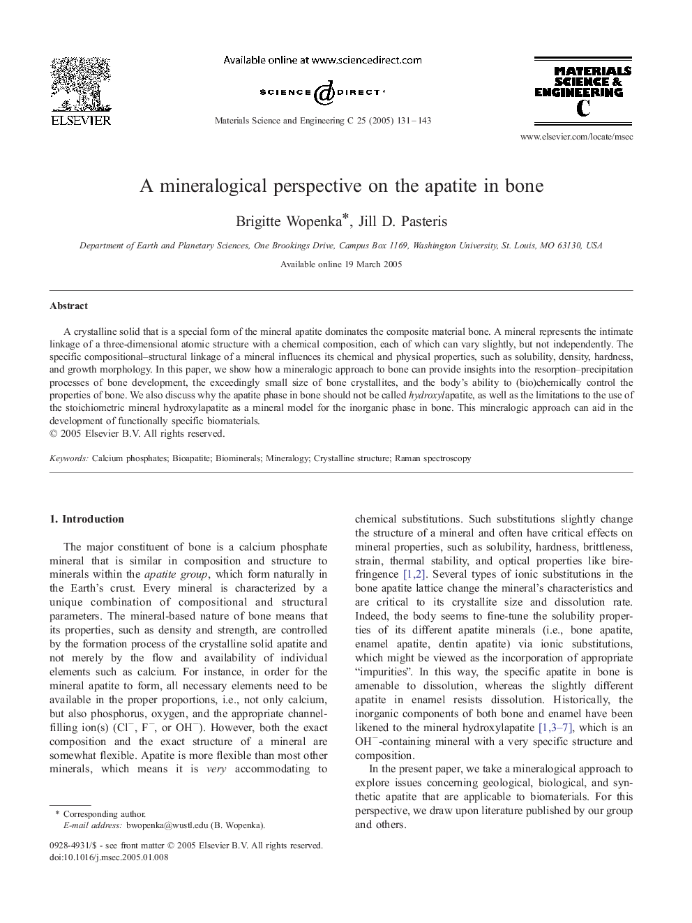 A mineralogical perspective on the apatite in bone