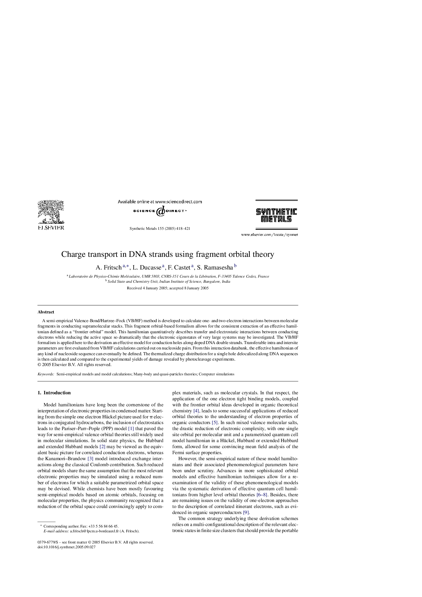 Charge transport in DNA strands using fragment orbital theory