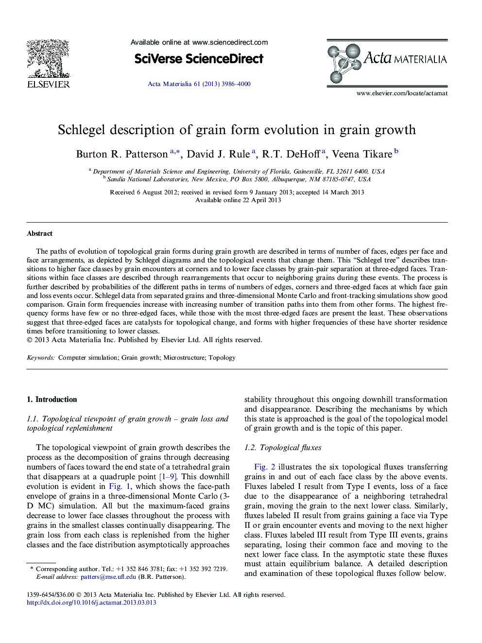 Schlegel description of grain form evolution in grain growth