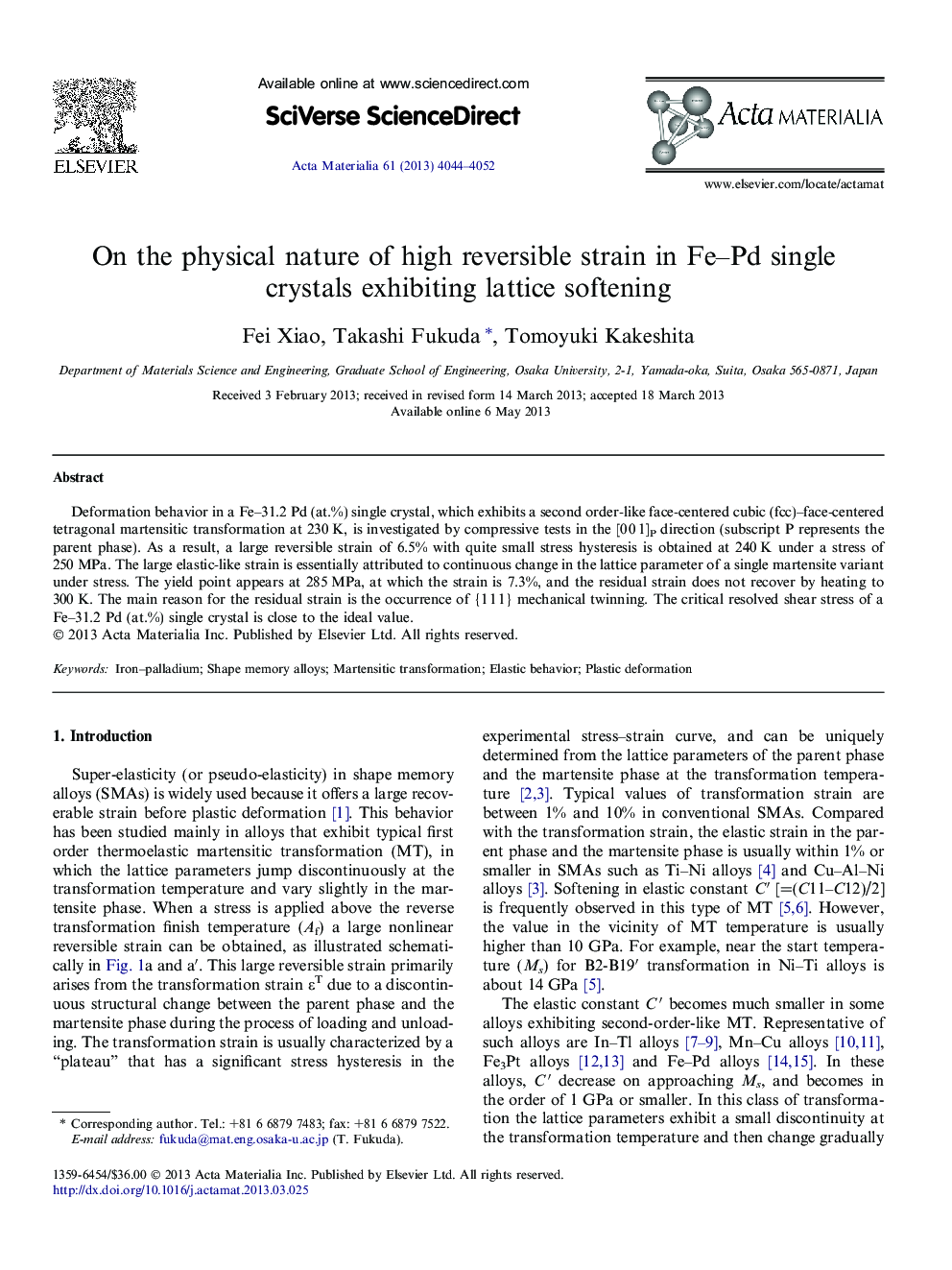 On the physical nature of high reversible strain in Fe-Pd single crystals exhibiting lattice softening