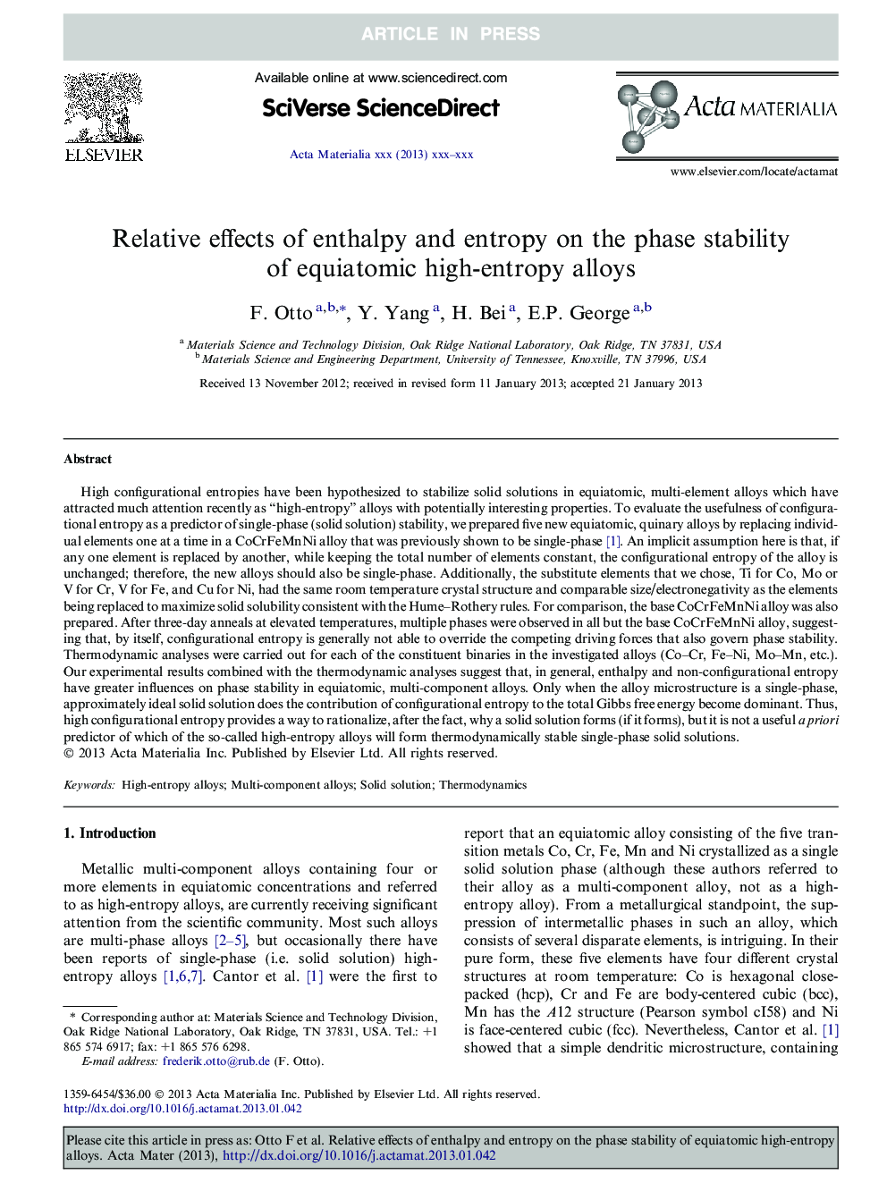 Relative effects of enthalpy and entropy on the phase stability of equiatomic high-entropy alloys