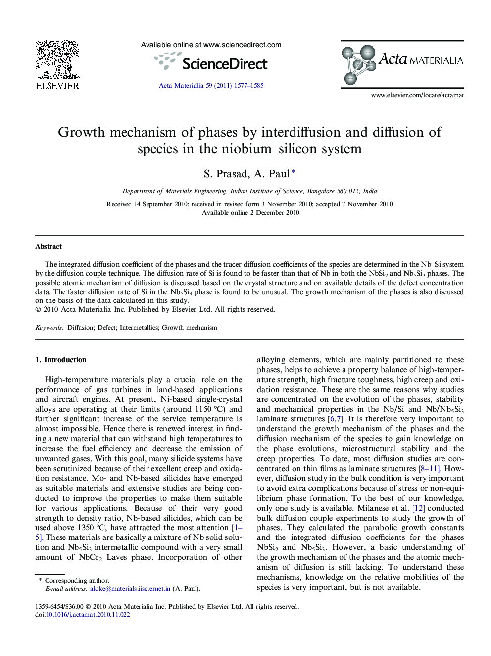 Growth mechanism of phases by interdiffusion and diffusion of species in the niobium-silicon system