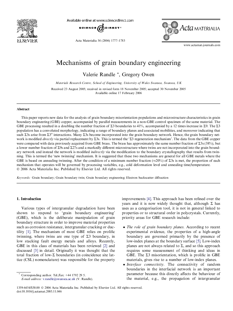 Mechanisms of grain boundary engineering