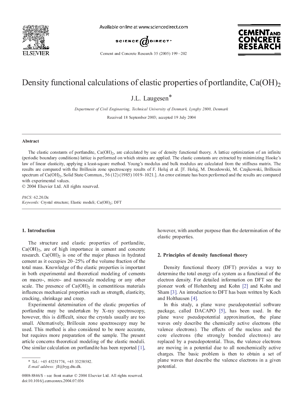 Density functional calculations of elastic properties of portlandite, Ca(OH)2