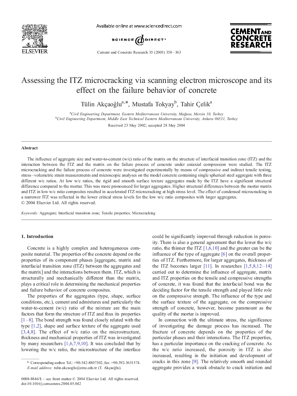 Assessing the ITZ microcracking via scanning electron microscope and its effect on the failure behavior of concrete