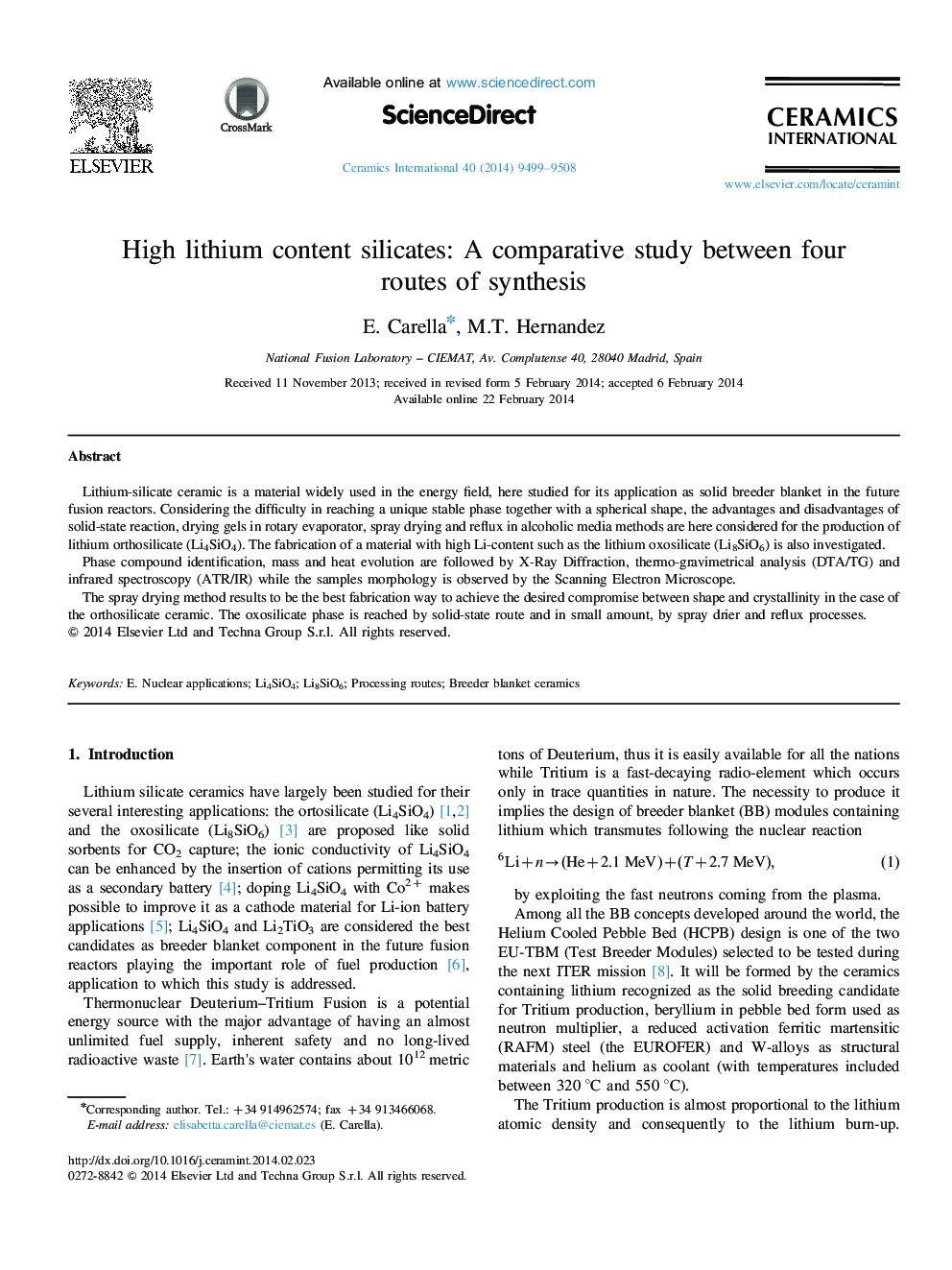 سیلیکات با محتوای لیتیوم بالا: یک مطالعه مقایسه ای بین چهار راه سنتز 