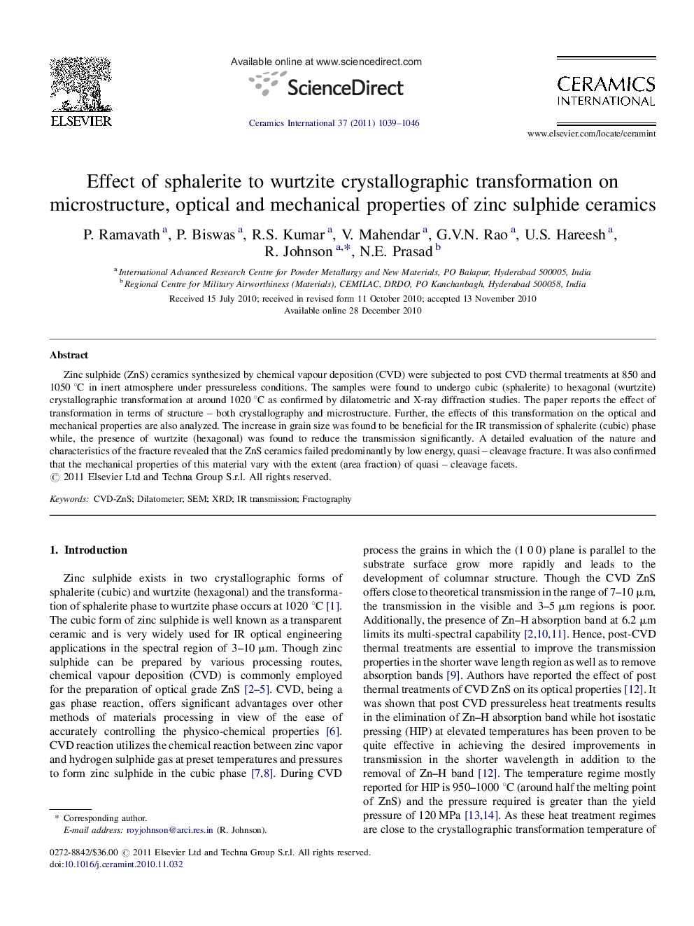 Effect of sphalerite to wurtzite crystallographic transformation on microstructure, optical and mechanical properties of zinc sulphide ceramics