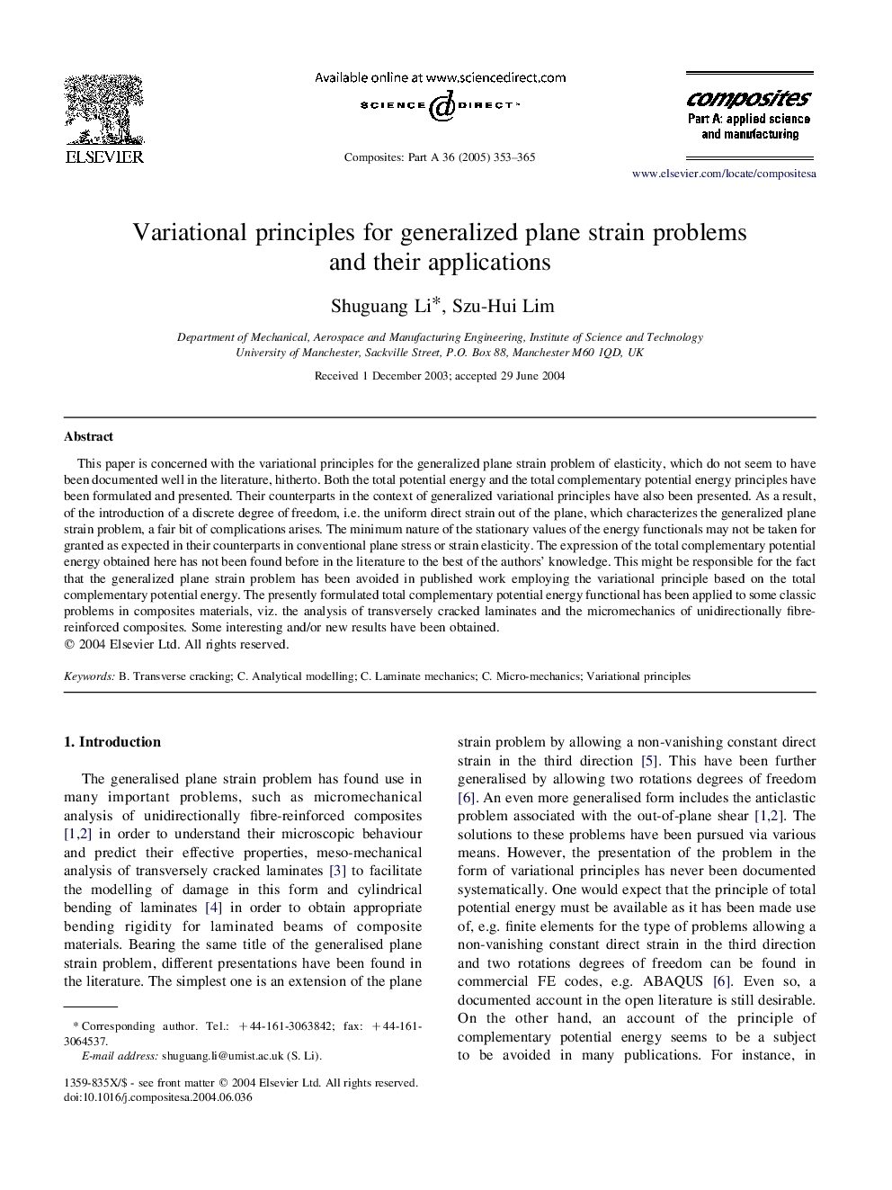 Variational principles for generalized plane strain problems and their applications