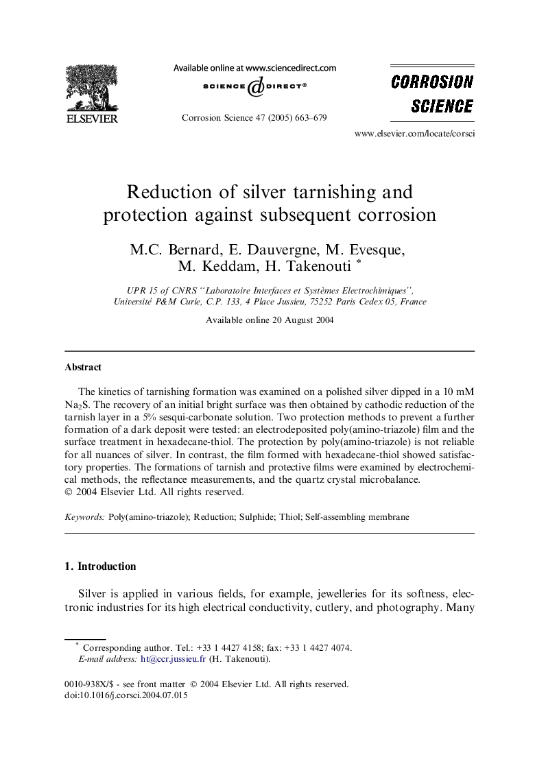 Reduction of silver tarnishing and protection against subsequent corrosion