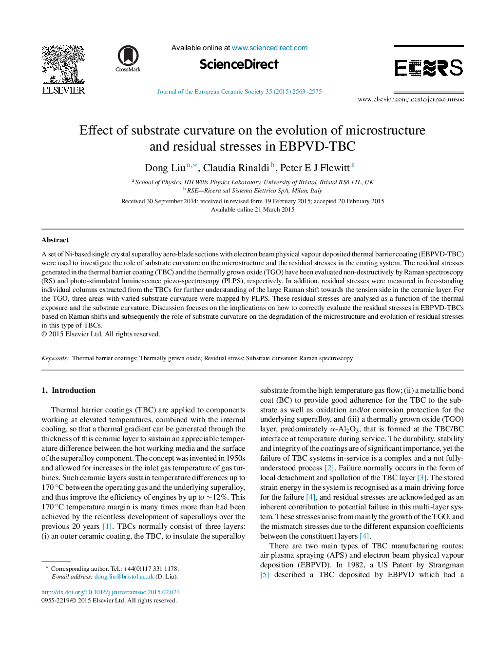 Effect of substrate curvature on the evolution of microstructure and residual stresses in EBPVD-TBC