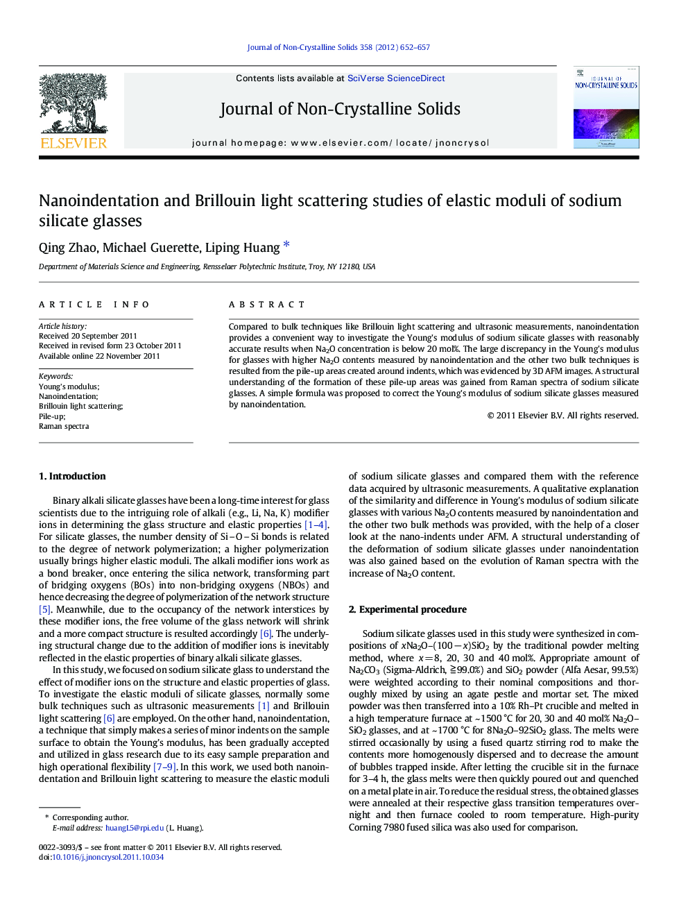 Nanoindentation and Brillouin light scattering studies of elastic moduli of sodium silicate glasses