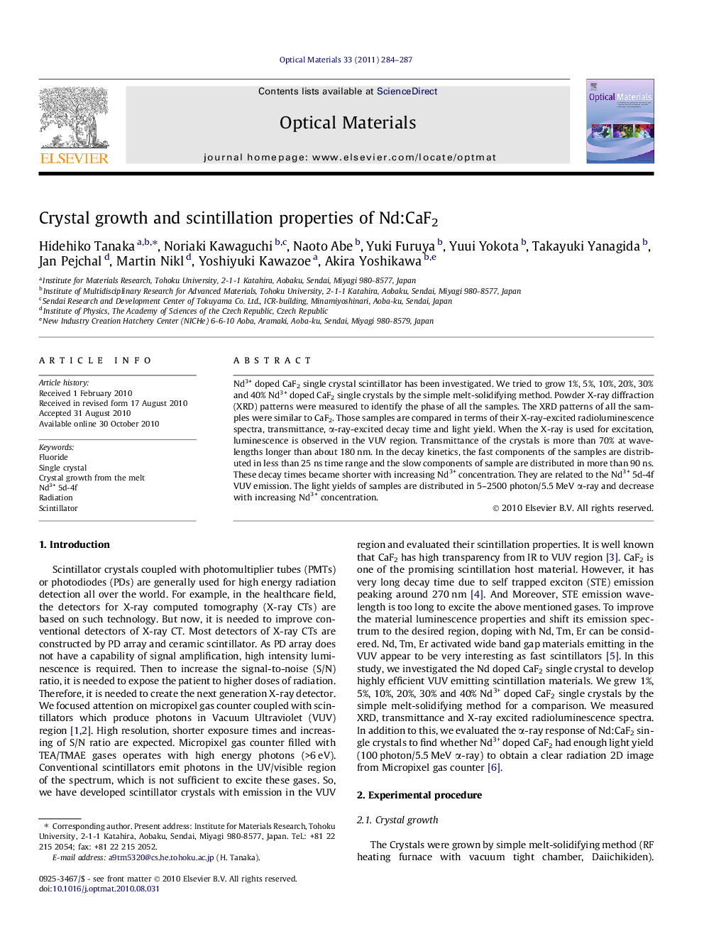 Crystal growth and scintillation properties of Nd:CaF2