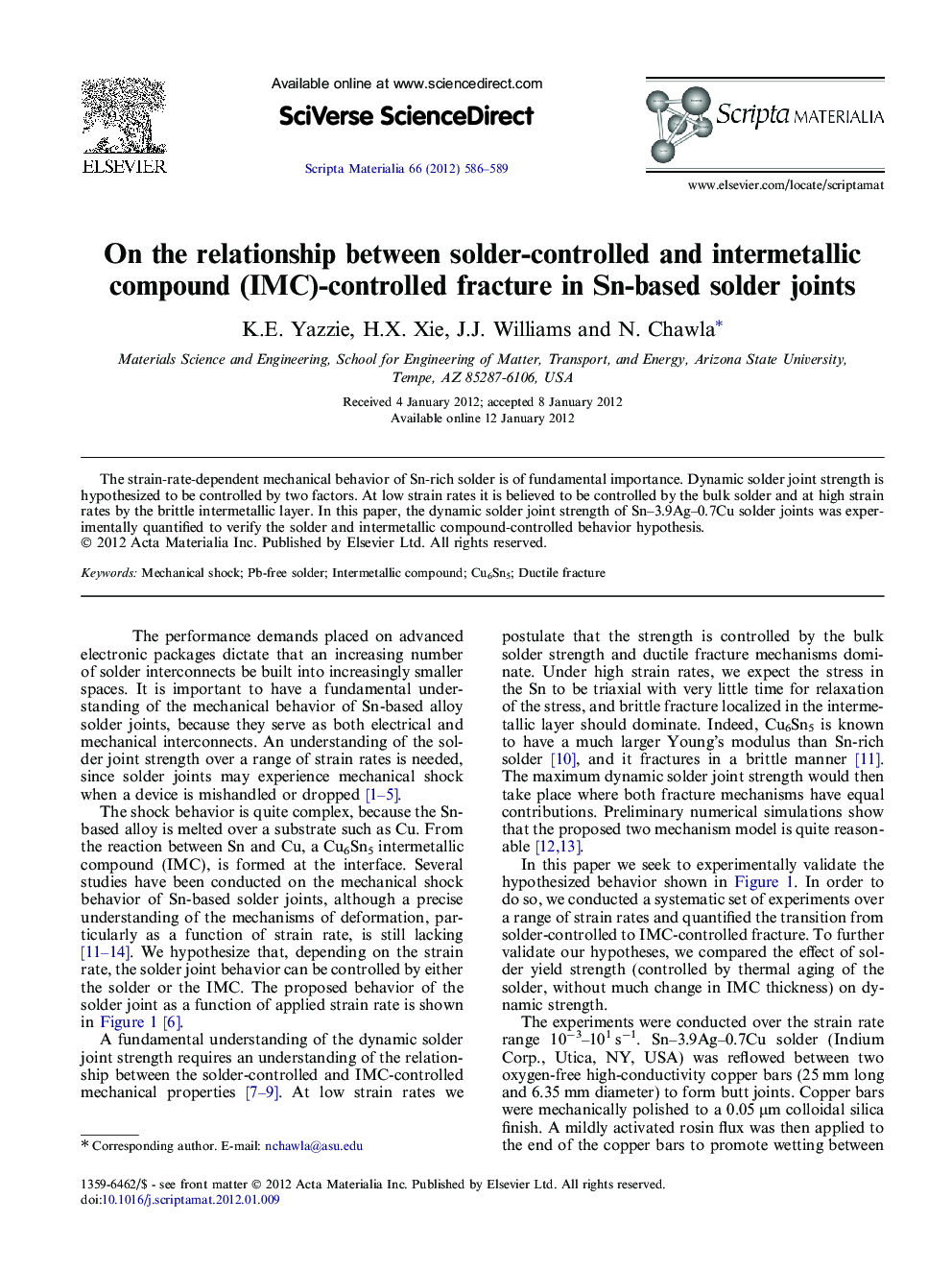 On the relationship between solder-controlled and intermetallic compound (IMC)-controlled fracture in Sn-based solder joints