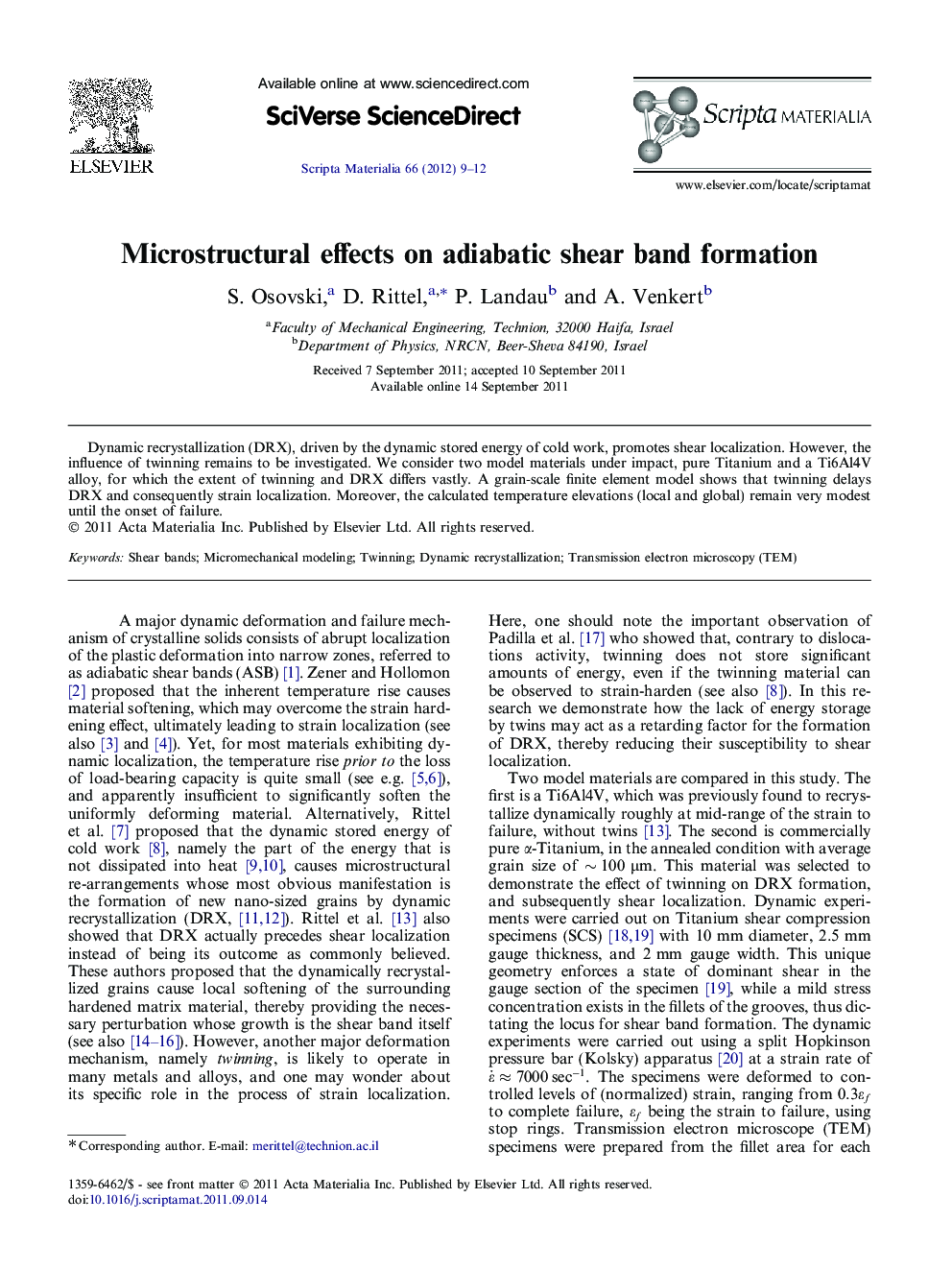 Microstructural effects on adiabatic shear band formation