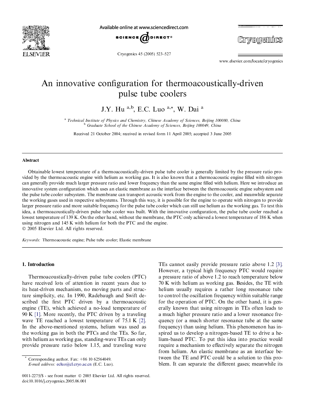 An innovative configuration for thermoacoustically-driven pulse tube coolers